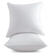 FavriQ 22 x 22 Throw Pillow Inserts com almofadas quadradas 100% algodão para cadeira de cama sofá carro para baixo travesseiro alternativo forma sham stuffer travesseiro decorativo inserir travesseiro branco sofá (conjunto de 2)