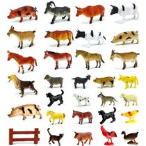 Fazenda de Bichos com Cercado 30 Animais Premium de Brinquedo Pintura Realista Fazenda de Bichos com Cercado 30 Animais Premium de Brinquedo Pintura Realista