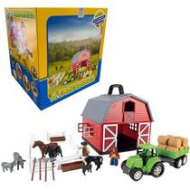 Fazendinha Com Acessórios E Animais Infantil Poliplac De Brinquedo Para Meninos e Meninas Crianças