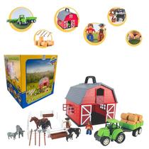 Fazendinha Completa 40 Peças Celeiro Com Alça Poliplac Fazendinha Completa 40 Peças Celeiro Com Alça Poliplac