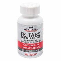 Fe Tabs Sulfato Ferroso 300 Tabs da Windmill Health (pacote com 6)