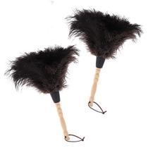 Feather Duster Midoneat Natural Black Ostrich, 2 pacotes Feather Duster Midoneat Natural Black Ostrich, 2 pacotes