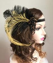 Feather Headband Anglaces Made Bridal 1920s Flapper para mulheres Feather Headband Anglaces Made Bridal 1920s Flapper para mulheres
