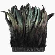 Feather Trim Holmgren Black Rooster 25-30 cm 2m para costura Feather Trim Holmgren Black Rooster 25-30 cm 2m para costura