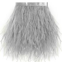 Feather Trim Soarer Grey Ostrich 2 jardas 13-18 cm