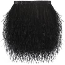 Feather Trim SOGUGOM Black Ostrich, 2 jardas, 10-12 cm, para costura Feather Trim SOGUGOM Black Ostrich, 2 jardas, 10-12 cm, para costura