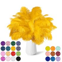 Feathers NEWONG Gold Ostrich 30 unidades naturais de 28 a 35 cm para artesanato