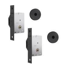 Fechadura 1008 Par Trava Auxiliar Tetra Chave Porta Correr/Bater Roseta Redonda Preto Fosco 30mm Stam Fechadura 1008 Par Trava Auxiliar Tetra Chave Porta Correr/Bater Roseta Redonda Preto Fosco 30mm Stam