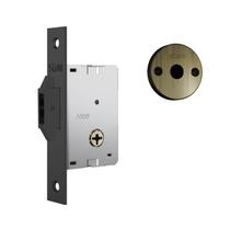 Fechadura 1008 Trava Auxiliar Tetra Chave para Porta Correr e Bater Roseta Redonda Antique 30mm Stam Fechadura 1008 Trava Auxiliar Tetra Chave para Porta Correr e Bater Roseta Redonda Antique 30mm Stam