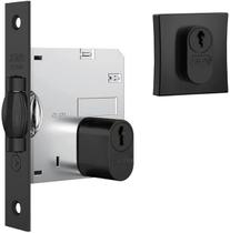 Fechadura 1025 t. rolete roseta quadrada wc black