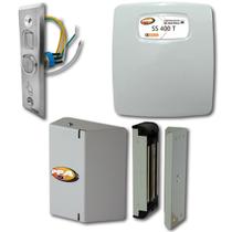 Fechadura 200Kg Para Porta Abre Por Botoeira Inox Com Fonte Carregador