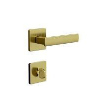 Fechadura 3f linha design roseta quadrada inox banheiro - latonado oxidado