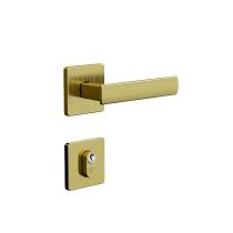 Fechadura 3f linha design roseta quadrada inox externa - latonado oxidado Fechadura 3f linha design roseta quadrada inox externa - latonado oxidado