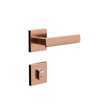 Fechadura 3f linha design roseta quadrada zamac externa - rosé Fechadura 3f linha design roseta quadrada zamac externa - rosé