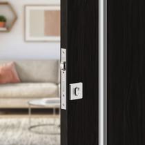 Fechadura 3f linha rolete roseta quadrada inox - cromo acetinado Fechadura 3f linha rolete roseta quadrada inox - cromo acetinado