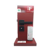 Fechadura 3F Roseta Quadrada Externa Preta Maçaneta Alavanca