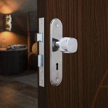 Fechadura 40mm Stilo Bola Alavanca Aço MGM Cromado