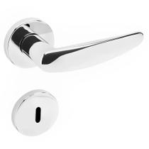 FECHADURA 515P ZAMACK CILINDRO55mm ROSETA 327 CROMADA BRILHANTE LAFONTE