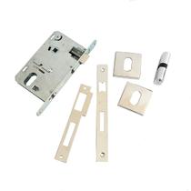 Fechadura 55mm Com Cilindro Externa Interna Roseta Inox Fechadura 55mm Com Cilindro Externa Interna Roseta Inox