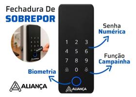 Fechadura Alianca Digital Sobr Porta de Vidro Correr 93563 Fechadura Alianca Digital Sobr Porta de Vidro Correr 93563