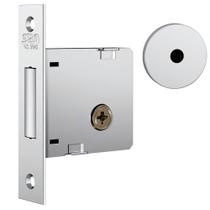Fechadura Auxiliar 1004 com Roseta de Inox Polido - 10985 - STAM Fechadura Auxiliar 1004 com Roseta de Inox Polido - 10985 - STAM