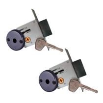 Fechadura Auxiliar F-2000 Trava de Segurança Par Tetra Chave Roseta Redonda Preta 40mm Aliança Fechadura Auxiliar F-2000 Trava de Segurança Par Tetra Chave Roseta Redonda Preta 40mm Aliança