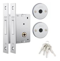 Fechadura Auxiliar Stam 1001 Tetra Chave Par p/ Perfil 50mm