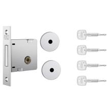 Fechadura Auxiliar Tetra 1004 Roseta Redonda Inox Polido Stam Fechadura Auxiliar Tetra 1004 Roseta Redonda Inox Polido Stam