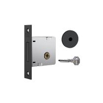 Fechadura auxiliar trava segurança tetra stam 1004 preta preto redonda 40 mm Fechadura auxiliar trava segurança tetra stam 1004 preta preto redonda 40 mm