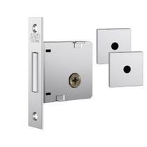 Fechadura Auxiliar Trava Stam 1004 Inox Roseta Quadrada Cromado