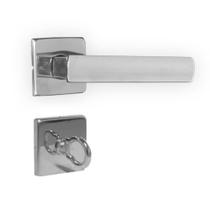 Fechadura Banheiro 3F Design Roseta Quadrada Cromada 40mm Fechadura Banheiro 3F Design Roseta Quadrada Cromada 40mm