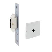 Fechadura Banheiro 623 Porta de Correr Asa de Avião 45mm Ros529 Cromo Acetinado Haga