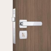 Fechadura Banheiro Alavanca Stam Inox Roseta Quadrada 82321 Fechadura Banheiro Alavanca Stam Inox Roseta Quadrada 82321