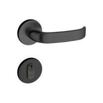 Fechadura banheiro concept 413e roseta redonda preta - PADO