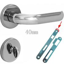Fechadura Banheiro Cromado 40mm Synter - Gol Roseta Redonda Pequena