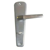 Fechadura Banheiro Cromo Inox Acabamento Inox Broca 40 Eixo 53 Chave Fixa Maçaneta Alavanca