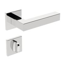 Fechadura Banheiro Inox Home IX420 55mm Roseta Quadrada RQ2 Inox Polido Stam Fechadura Banheiro Inox Home IX420 55mm Roseta Quadrada RQ2 Inox Polido Stam