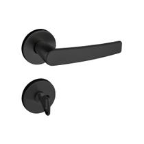 Fechadura Banheiro Pado Concept Roseta Redonda Preta 40mm 401B