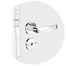 Fechadura Banheiro Soprano Pali Roseta Redonda Cromada 40mm