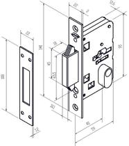 Fechadura Bico Duplo Porta Correr 2441 Quadrada Preto Imab