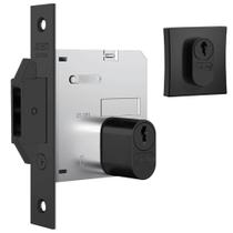 Fechadura Biel 1006 para Porta de Bater e Correr com Roseta Quadrada Black - 40887 - STAM Fechadura Biel 1006 para Porta de Bater e Correr com Roseta Quadrada Black - 40887 - STAM