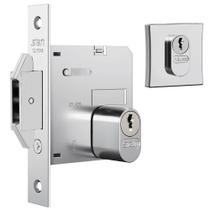 Fechadura Biel 1006 para Porta de Bater e Correr com Roseta Quadrada Cromado - 10893 - STAM Fechadura Biel 1006 para Porta de Bater e Correr com Roseta Quadrada Cromado - 10893 - STAM