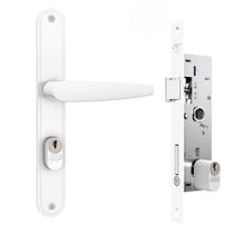 Fechadura Branca para Porta de Aluminio Estreita Stam 601 602
