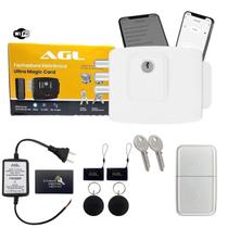 Fechadura Branca Ultra Magic Card Wifi AGL Com Tag Para Portao Externo Modelo 2025