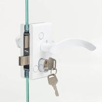 Fechadura c/ Maçaneta 1520 Porta Vidro/Alvenaria Branca