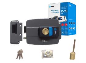 Fechadura C90 HDL Eletrica Pro 12V Abre Fora Ajustavel Botao Acionamento Interno Cinza Fechadura C90 HDL Eletrica Pro 12V Abre Fora Ajustavel Botao Acionamento Interno Cinza