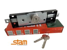 Fechadura Central Porta Enrolar Stam Externa 201 Preto Fosco Fechadura Central Porta Enrolar Stam Externa 201 Preto Fosco