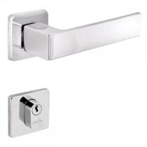 Fechadura Chess Moderna Sala Quarto Arouca Maçaneta Porta Madeira 40mm Cromada