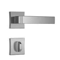 Fechadura Classic 3800 Banheiro Roseta Quadrada Cromo Escovado 55mm Stam