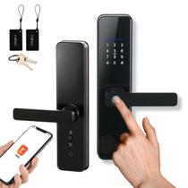 Fechadura Com Desbloqueio Biométrico e Senha Virtual Alarme de Segurança Controle por Aplicativo Touch Screen